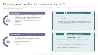 Various Types Of Emails To Increase Organic Leads Complete Guide To Develop Business Idea Ideas