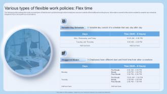 Various Types Of Flexible Work Policies Flex Time Scheduling Flexible Work Arrangements
