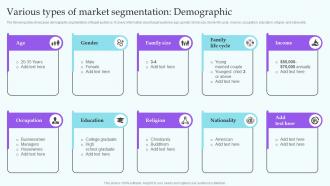 Various Types Of Market Segmentation Demographic IT Industry Market Analysis Trends MKT SS V