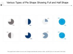 Various types of pie shape showing full and half shape