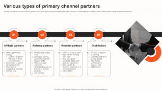 Various Types Of Primary Channel Partners Indirect Sales Strategy To Boost Revenues Strategy SS V