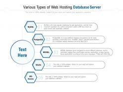 Various types of web hosting database server