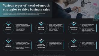 Various Types Of Word Of Mouth  Sales Strategies To Achieve Business MKT SS