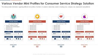Various Vendor Mini Profiles For Consumer Service Strategy Solution Consumer Service Strategy