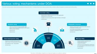 Various Voting Mechanisms Under DOA Introduction To Decentralized Autonomous BCT SS