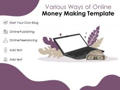 Various ways of online money making template