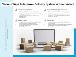 Various ways to improve delivery system in e commerce