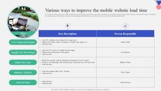 Various Ways To Improve The Mobile Website Load Time Introduction To Mobile Search