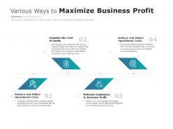 Various ways to maximize business profit