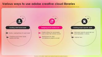Various Ways To Use Adobe Adopting Adobe Creative Cloud To Create Industry TC SS