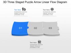 Vb 3d Three Staged Puzzle Arrow Linear Flow Diagram Powerpoint Template