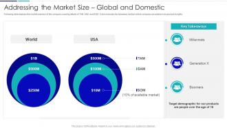 VC Fund Pitch Presentation Addressing The Market Size Global And Domestic