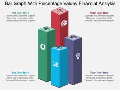 Vd bar graph with percentage values financial analysis flat powerpoint design