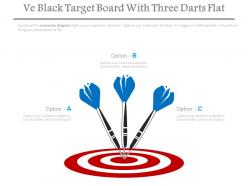 Ve black target board with three darts flat powerpoint slides