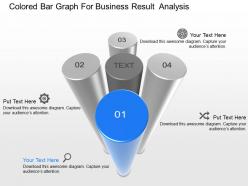 Ve Colored Bar Graph For Business Result Analysis Powerpoint Template