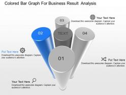 Ve colored bar graph for business result analysis powerpoint template