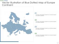 Vector illustration of blue dotted map of europe continent