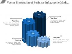 Vector illustration of business infographic made of gears