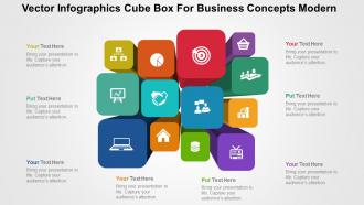 Vector infographics cube box for business concepts modern flat powerpoint design