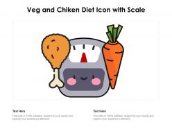 Veg and chiken diet icon with scale