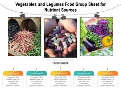 Vegetables and legumes food group sheet for nutrient sources