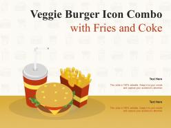Veggie burger icon combo with fries and coke