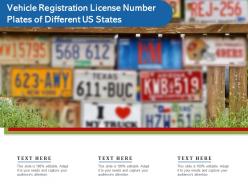 Vehicle registration license number plates of different us states