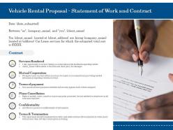 Vehicle rental proposal statement of work and contract ppt powerpoint template