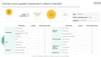 Vendor And Supplier Assessment Criteria Procurement Management And Improvement Strategies PM SS