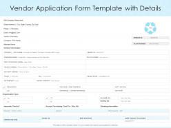 Vendor application form template with details