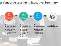 Vendor Assessment Executive Summary Ppt Portfolio Backgrounds