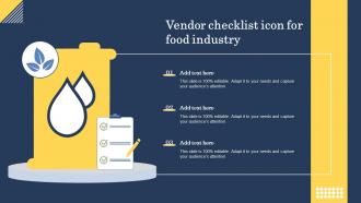 Vendor Checklist Icon For Food Industry