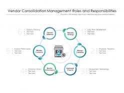 Vendor consolidation management roles and responsibilities