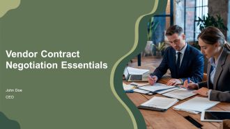 Vendor Contract Negotiation Essentials PPT Mockup AT