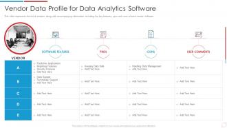 Vendor Data Profile For Data Analytics Software Data Analytics Transformation Toolkit
