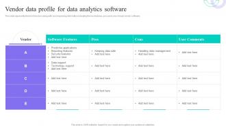 Vendor Data Profile For Data Analytics Software Data Anaysis And Processing Toolkit