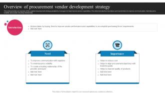 Vendor Development And Management Overview Of Procurement Vendor Development Strategy SS V