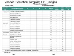 Vendor evaluation template ppt images