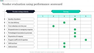 Vendor Evaluation Using Performance Scorecard Strategic Guide For Material