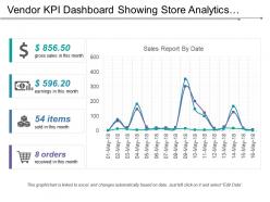 Vendor Kpi Dashboard Showing Gross Sales Earnings Sold And Sales Report