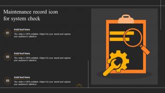 Vendor Maintenance Record Icon For Inspection