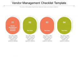 Vendor management checklist template ppt powerpoint presentation styles backgrounds cpb