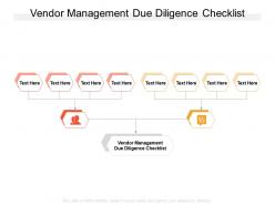Vendor management due diligence checklist ppt powerpoint presentation inspiration cpb