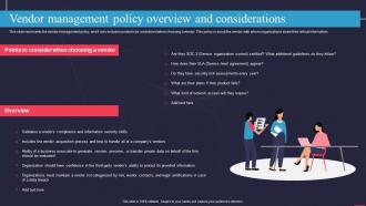 Vendor Management Policy Overview And Considerations Information Technology Policy