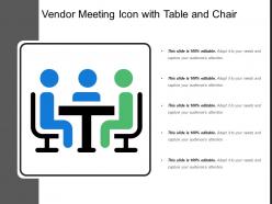 Vendor meeting icon with table and chair