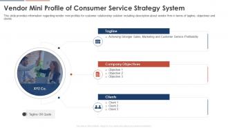 Vendor Mini Profile Of Consumer Service Strategy System Consumer Service Strategy Transformation Toolkit