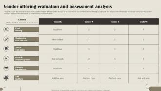 Vendor Offering Evaluation And Assessment Analysis