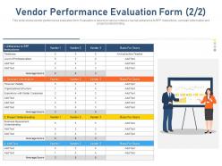 Vendor performance evaluation form average company information ppt grid