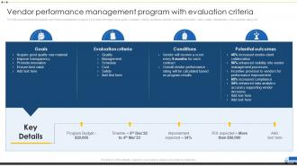 Vendor Performance Management Program With Vendor Management For Effective Procurement