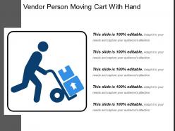 Vendor person moving cart with hand